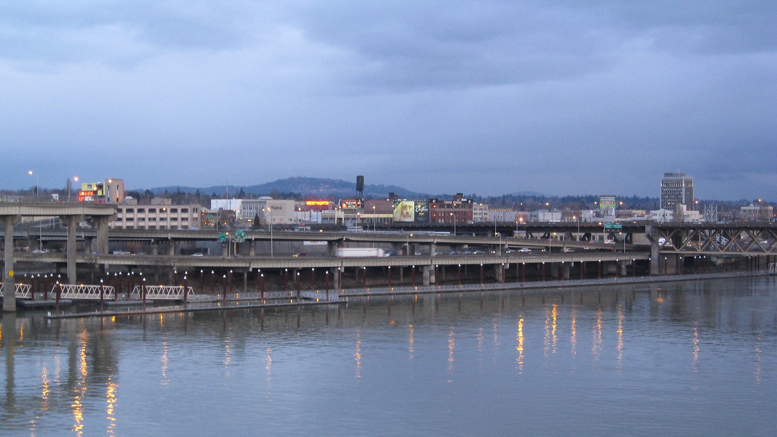Willamette River waterfront in Portland Oregon