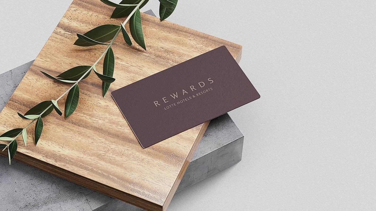 Lotte Hotel Rewards membership card on a dark surface