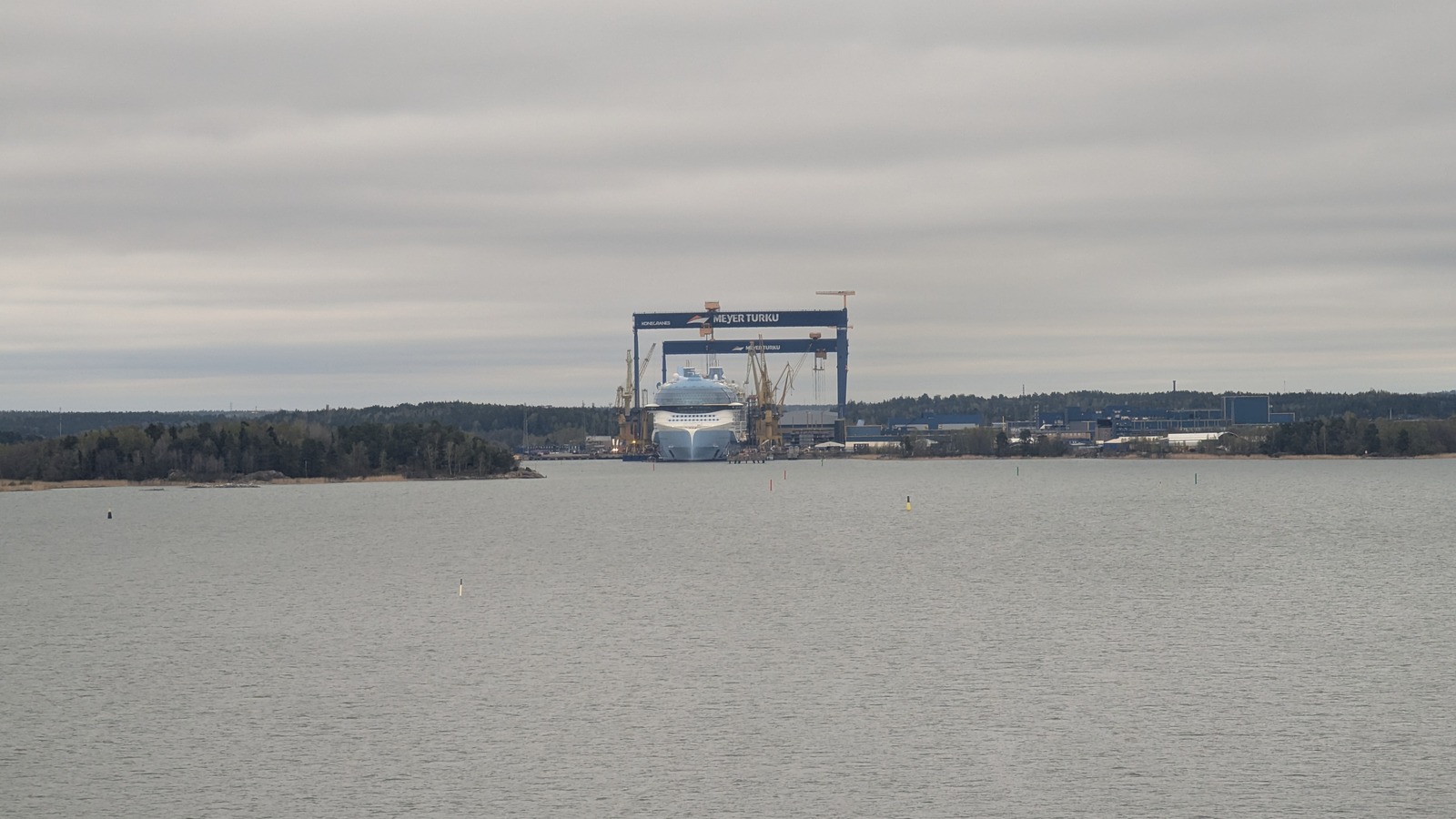 Legend of the Seas Icon Class cruise ship at Meyer Turku shipyard in Finland May 2026