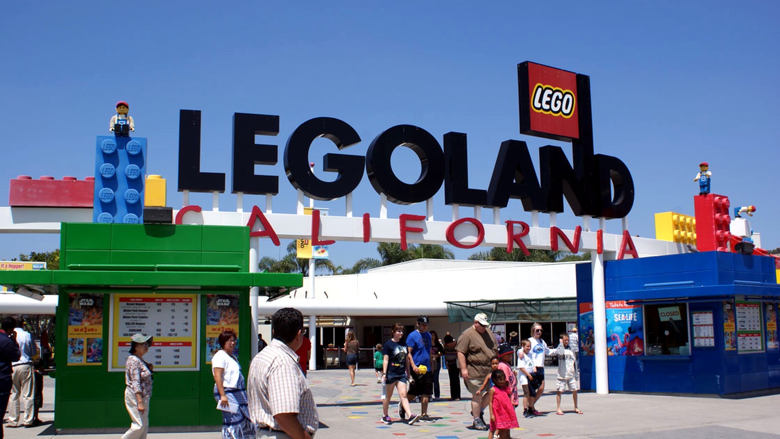 LEGOLAND California theme park entrance with branded arch and plaza