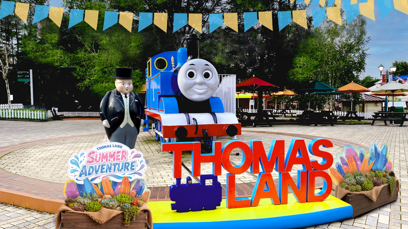 Thomas Land Summer Adventure display with Thomas and Sir Topham Hatt at Fuji-Q Highland