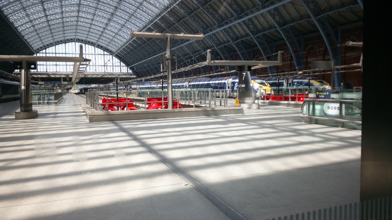 Eurostar high-speed trains at London St Pancras International