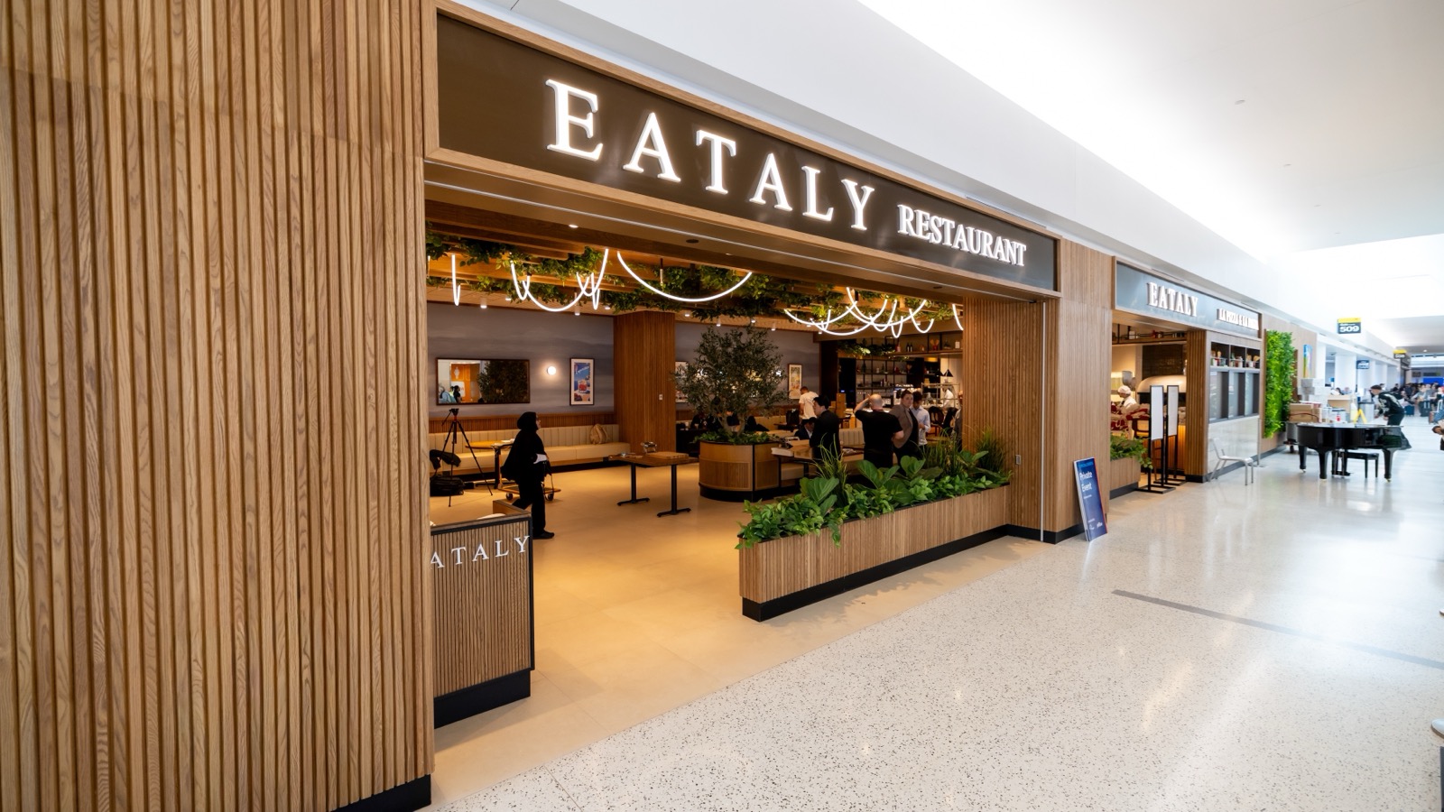 Eataly restaurant storefront inside JFK Airport Terminal 5