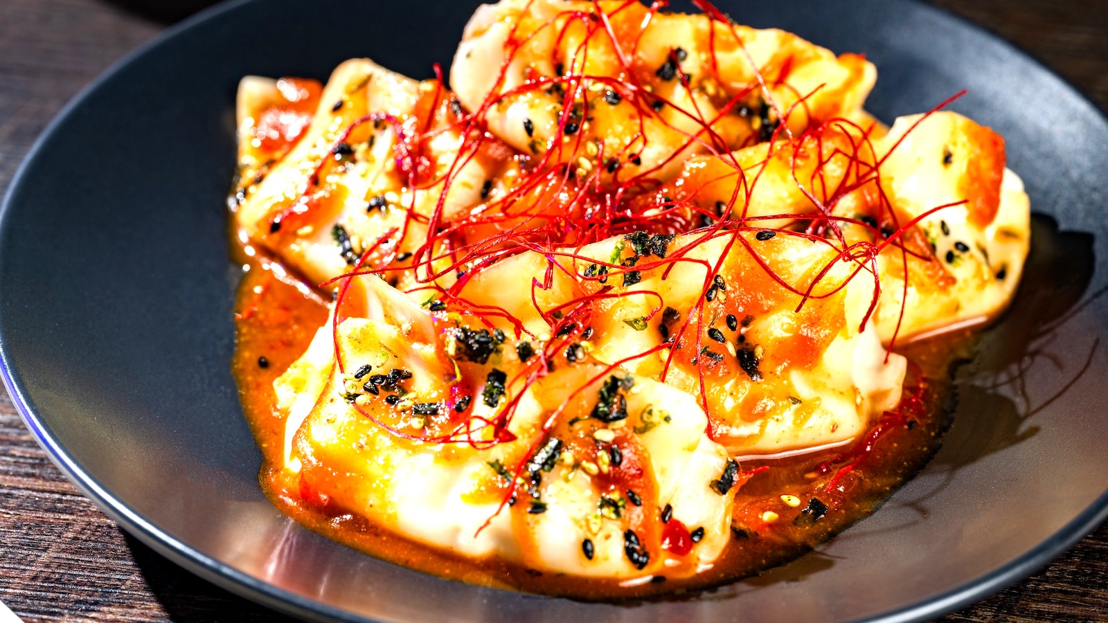 Doom Buggy Dumplings with red miso gochujang sauce from Mickeys Not-So-Scary Halloween Party 2026 foodie guide