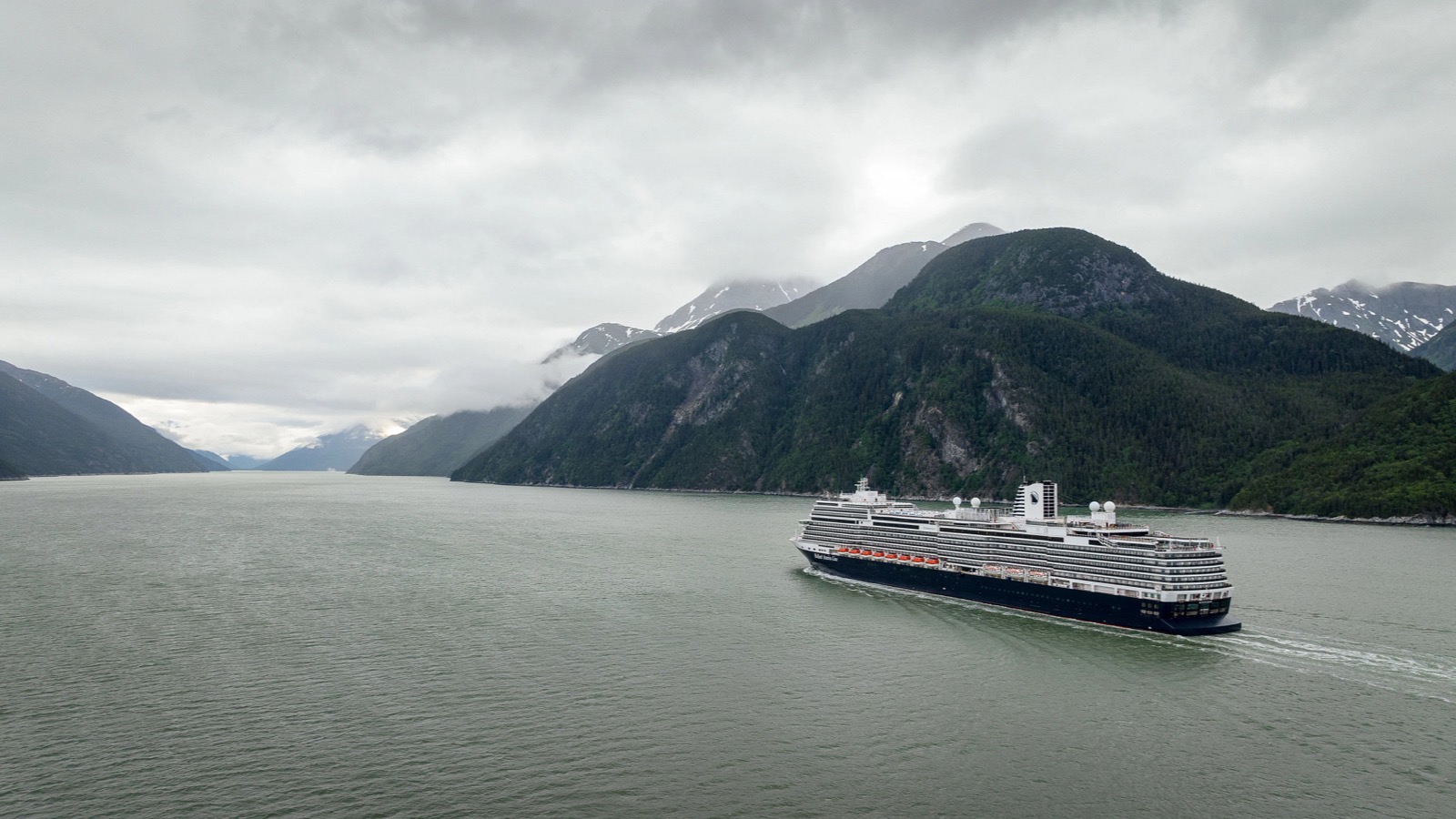 Holland America Line Koningsdam sailing near Haines, Alaska