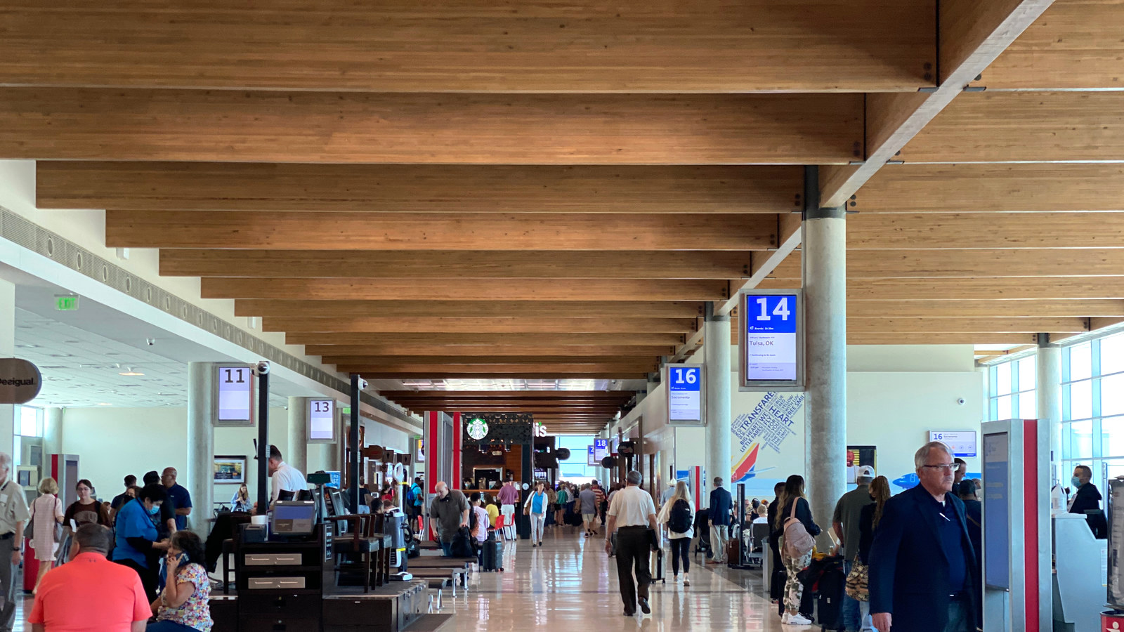 Passenger gate concourse inside Dallas Love Field airport