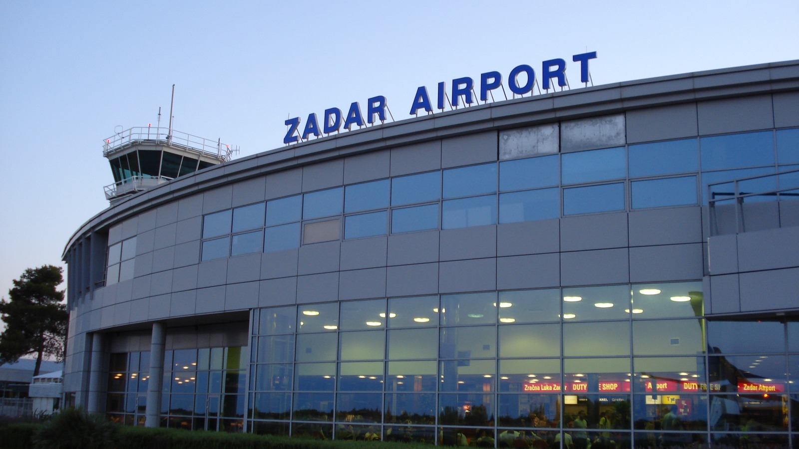 Exterior of the passenger terminal building at Zadar Airport in Croatia