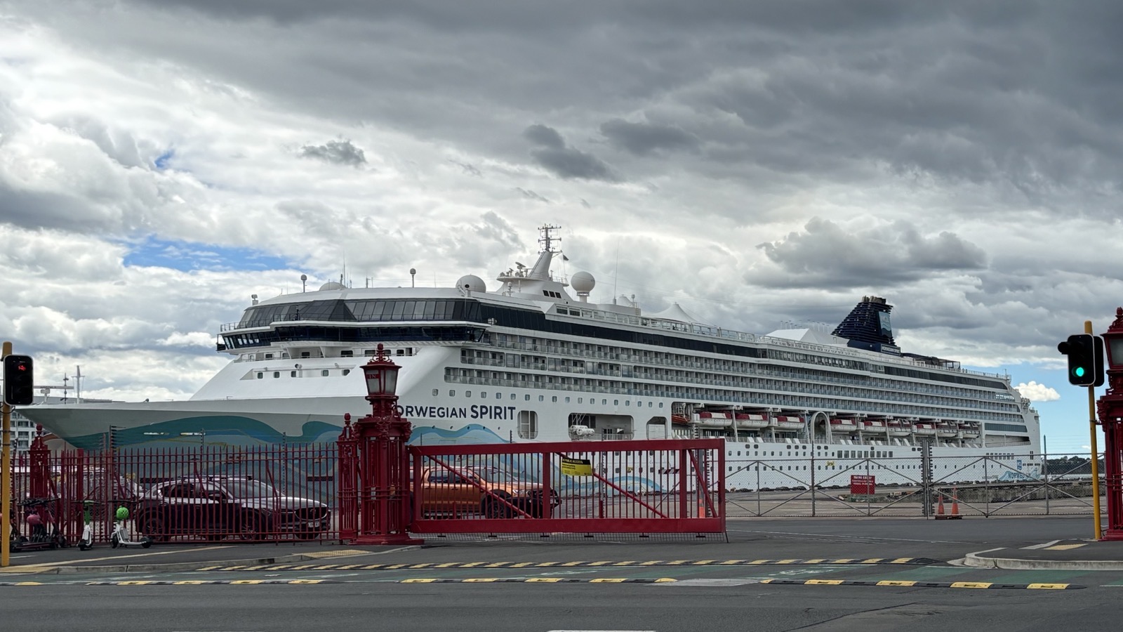 Norwegian Spirit docked at Queens Wharf in Auckland in January 2026
