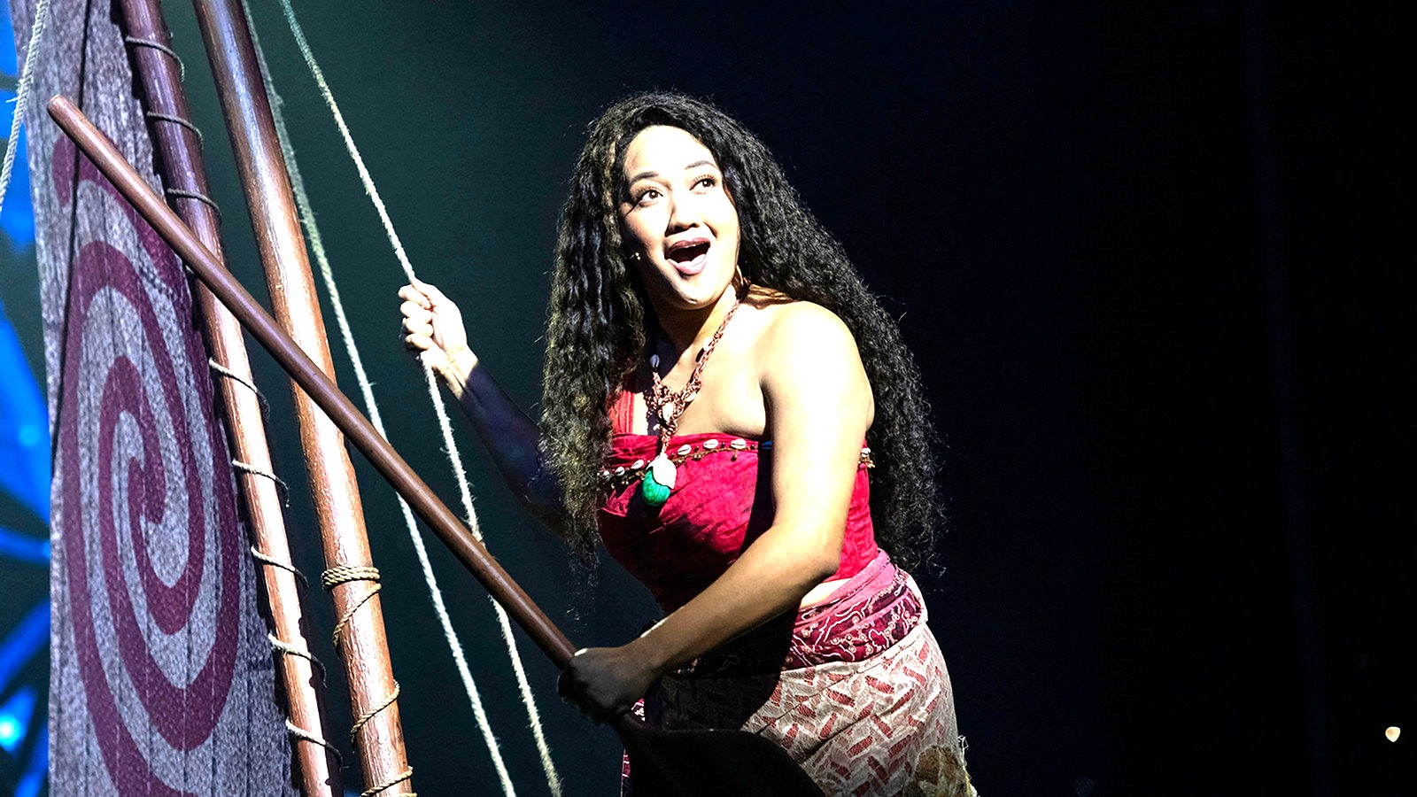A scene from Disney The Tale of Moana in the Walt Disney Theatre on the Disney Treasure