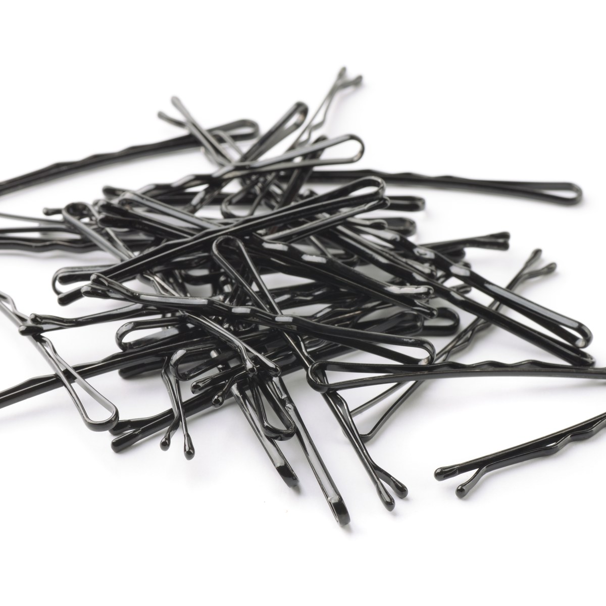 Pile of black bobby pins