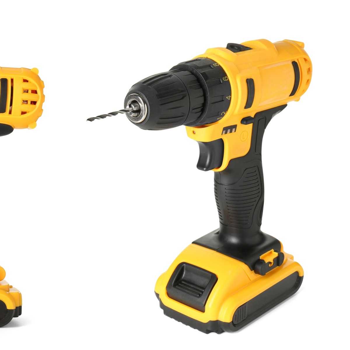 Cordless power drill and drill bits