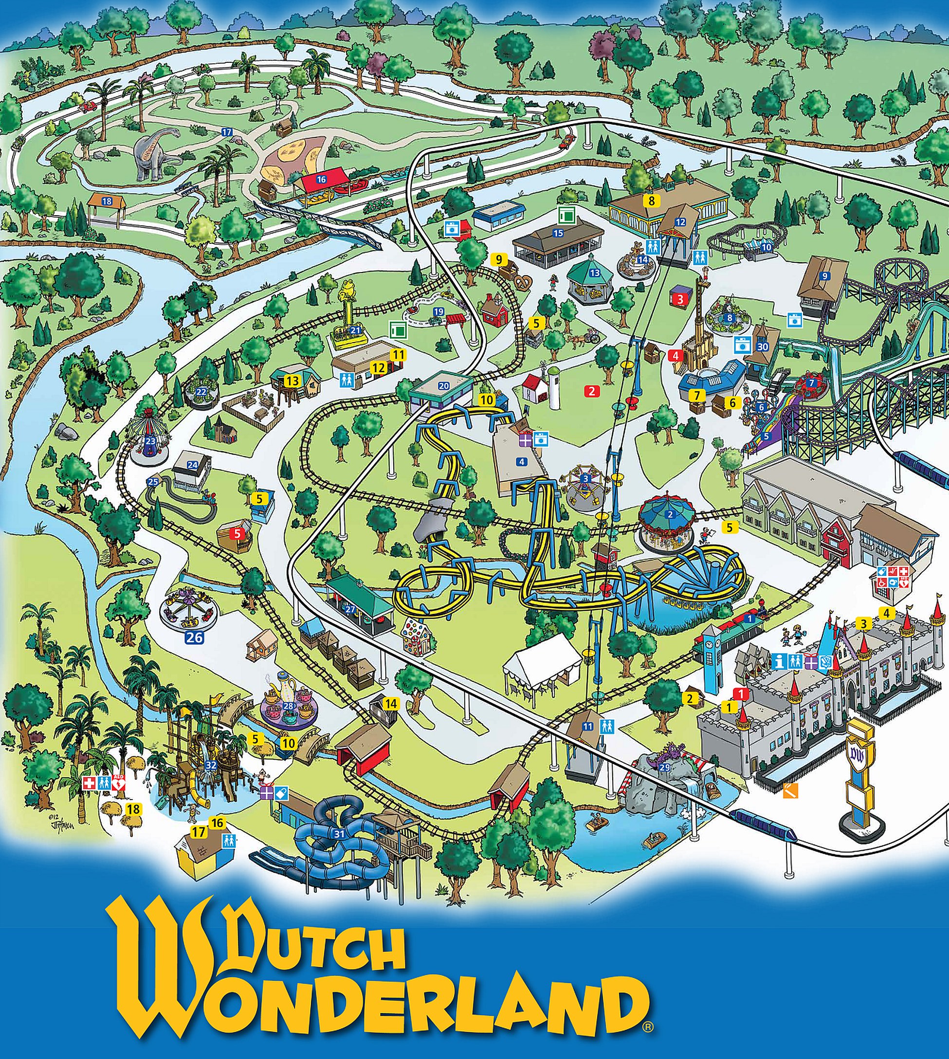 Official Dutch Wonderland park map for 2026