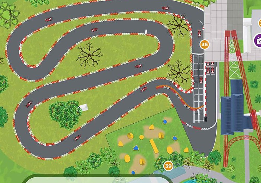 Map detail of the Grand Prix and EKstreme at Enchanted Kingdom