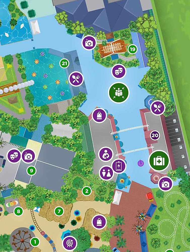 Map detail of the Boardwalk at Enchanted Kingdom
