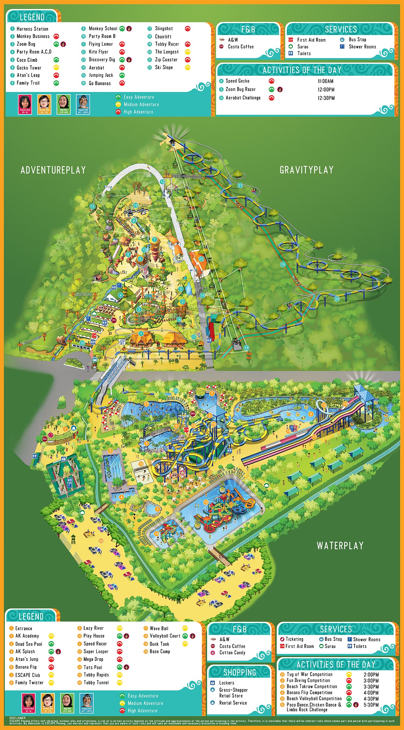 Official Escape Penang park map for 2026