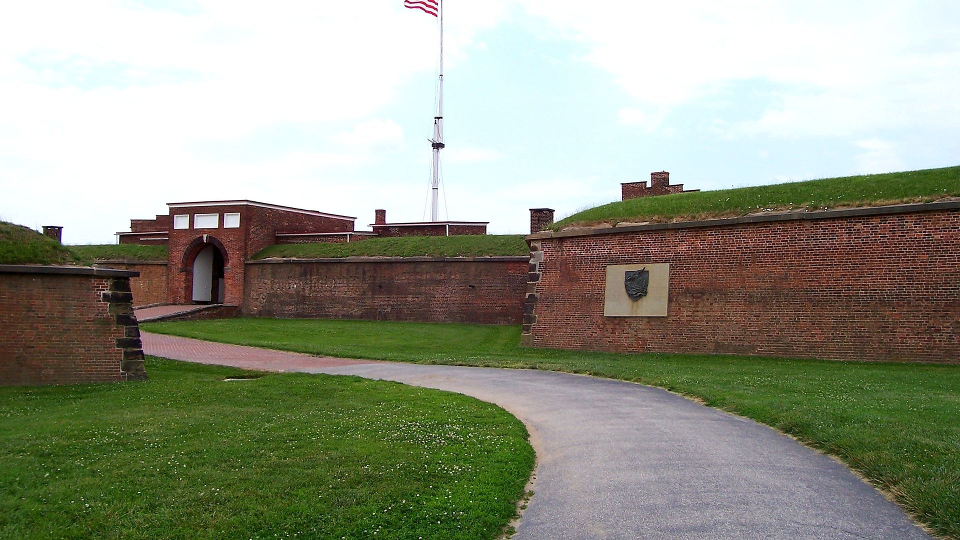 fort ramparts and harbor view at Fort McHenry National Monument and Historic Shrine