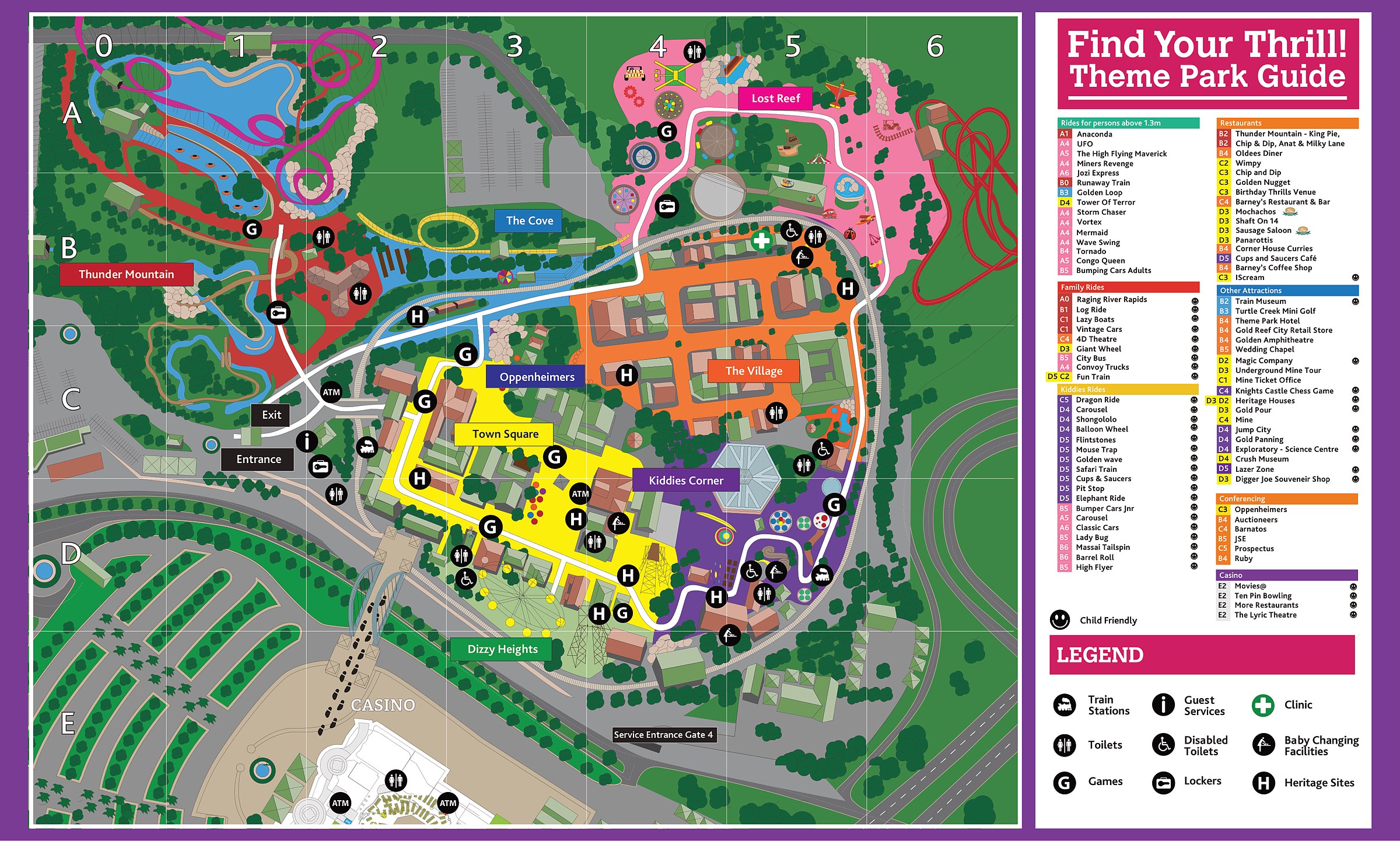 Official Gold Reef City park map for 2026