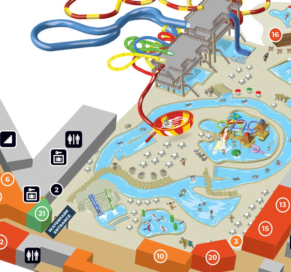Map detail of the lazy river at Great Wolf Lodge Illinois