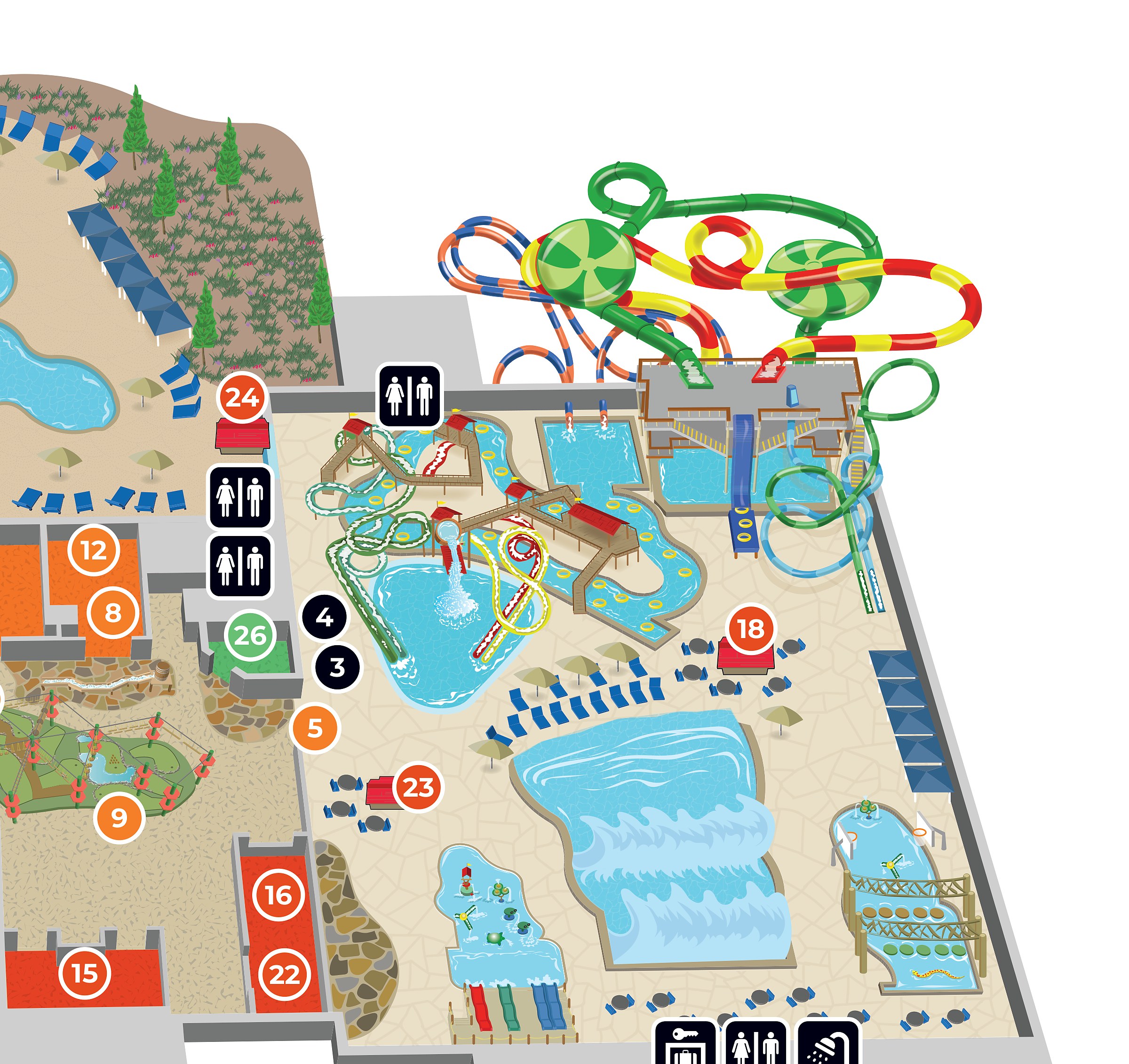 Great Wolf Lodge Northern California water park map detail