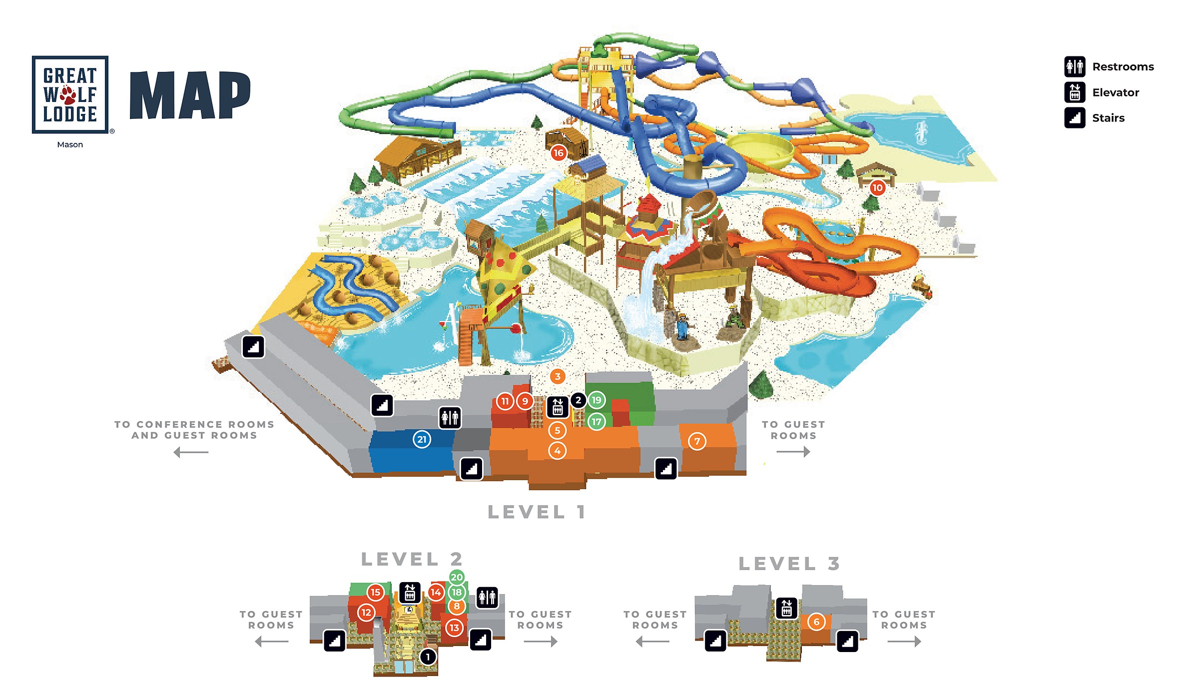 Official Great Wolf Lodge Mason park map for 2026