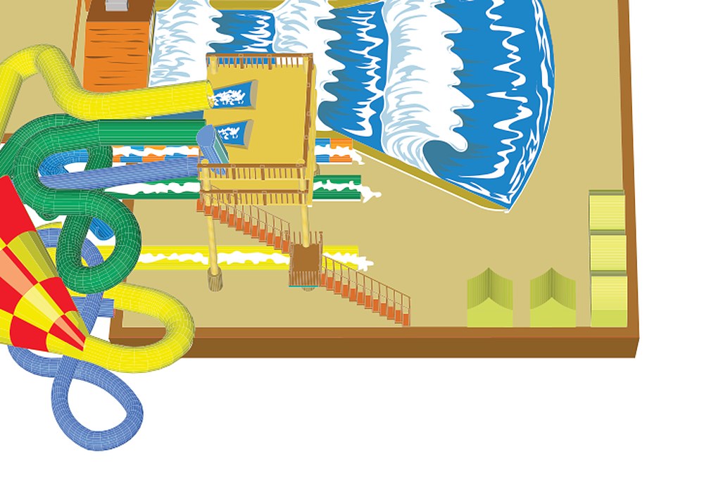 Map detail of the wave pool at Great Wolf Lodge New England