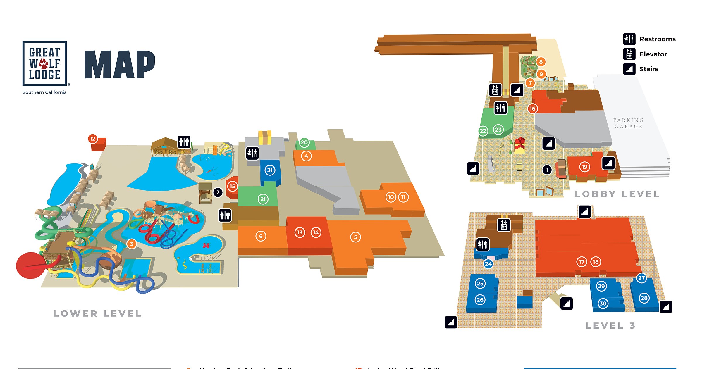 Official Great Wolf Lodge Southern California park map for 2026
