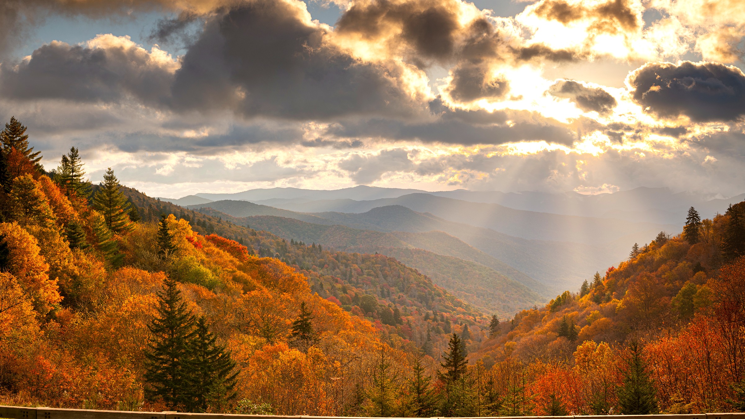 Overlook view near Newfound Gap in Great Smoky Mountains National Park