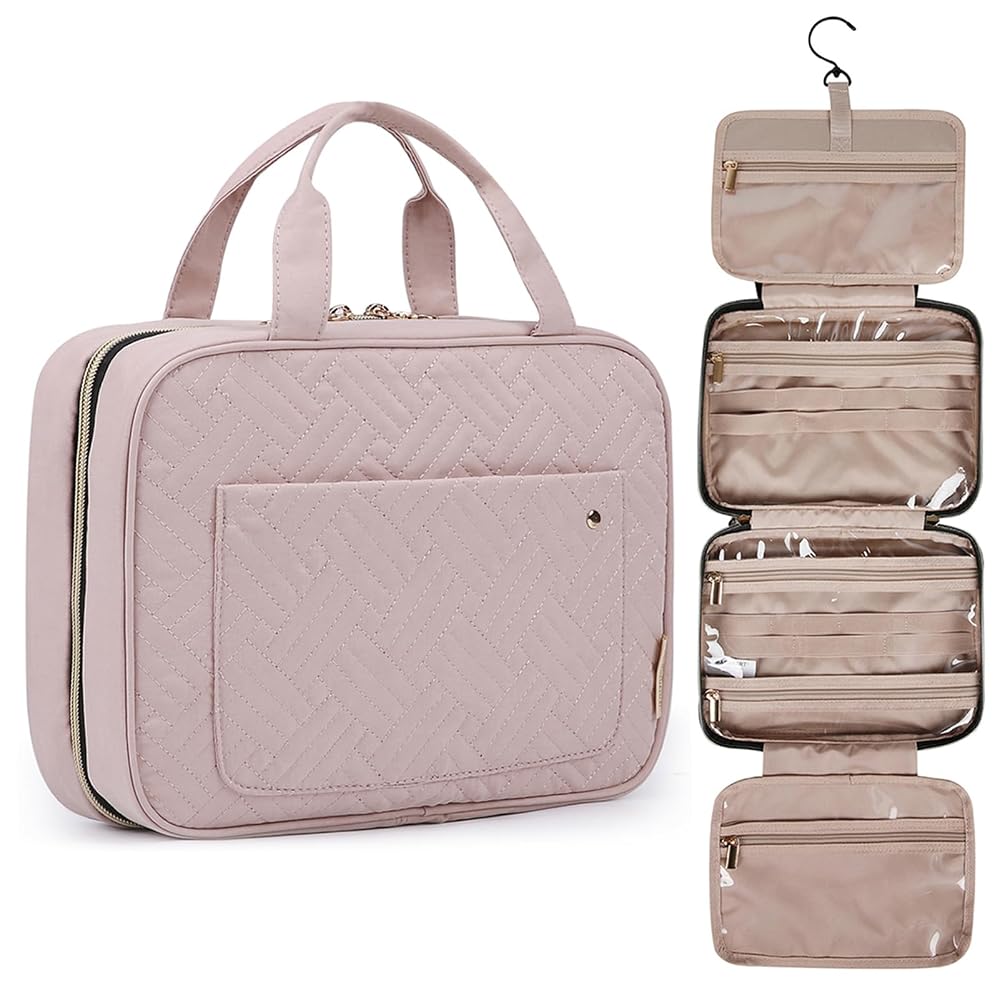 best hanging travel toiletry bag for couples Monogrammed it also works well as a makeup case Pavilia Hanging Toiletry Bag Women