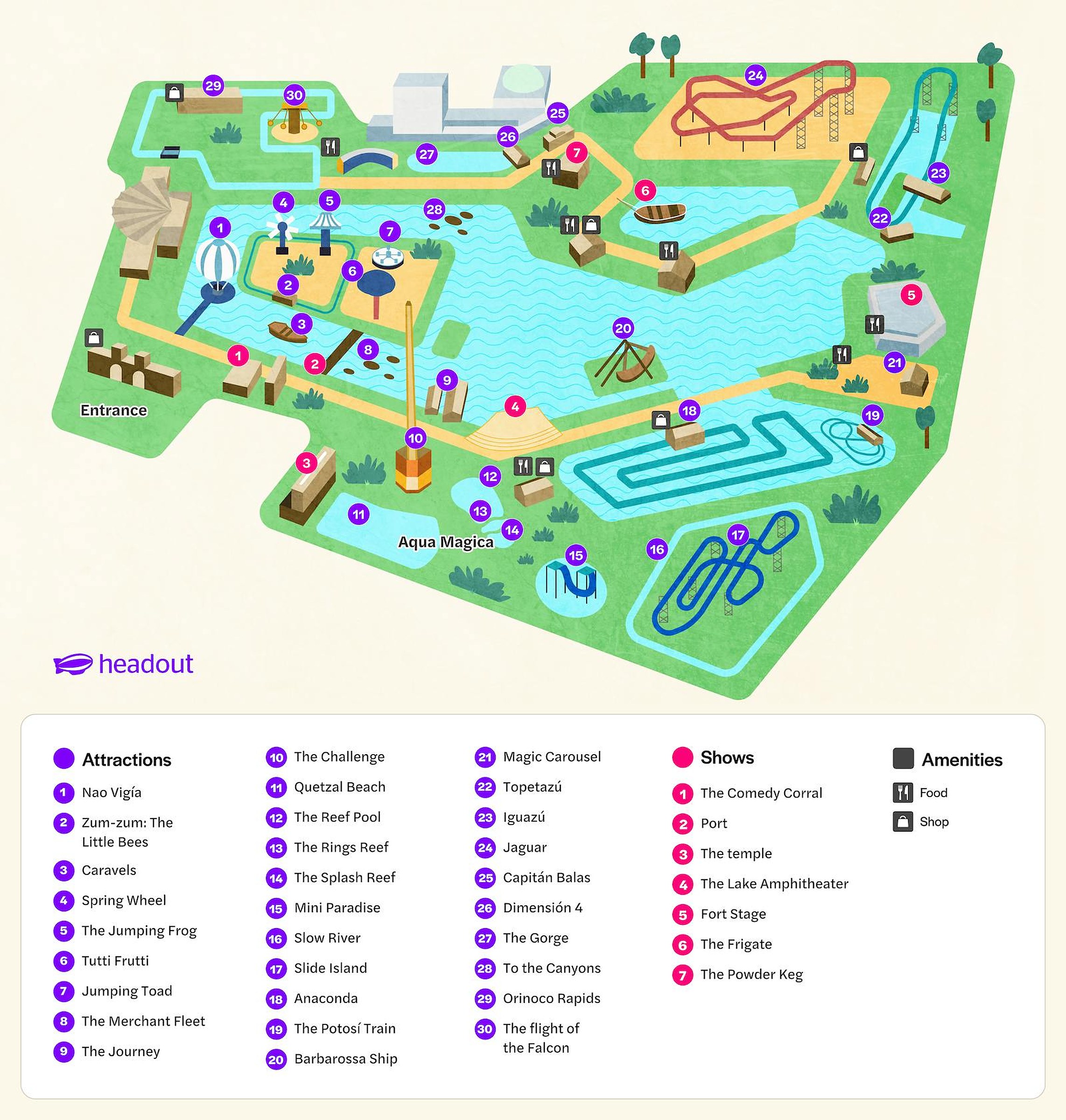 Official Isla Magica park map for 2026