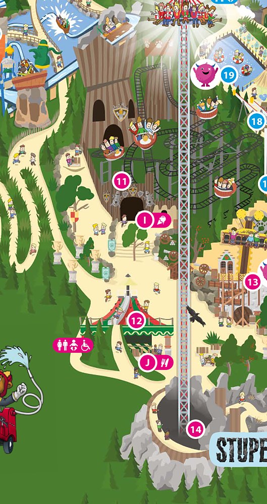 Kongeparken map detail showing Eventyrskogen and Stupet