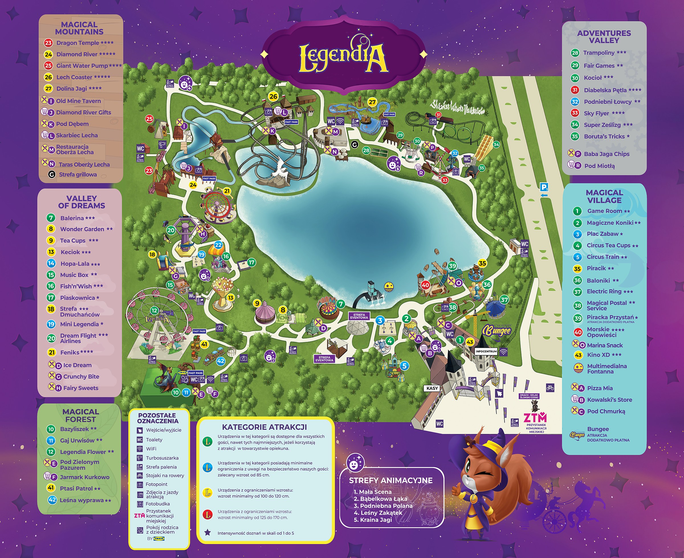 Official Legendia park map for 2026