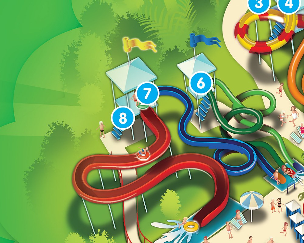 Map detail of the body slides at LEGOLAND Malaysia Water Park