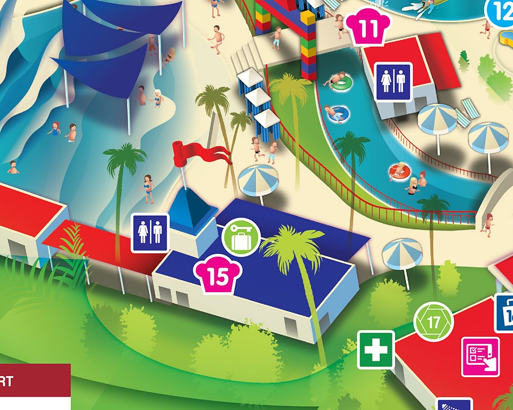 Map detail of the wave pool at LEGOLAND Malaysia Water Park