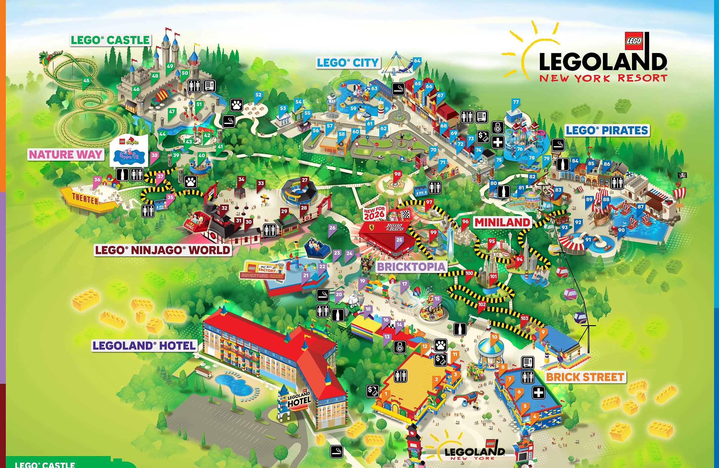 Official Legoland New York park map for 2026
