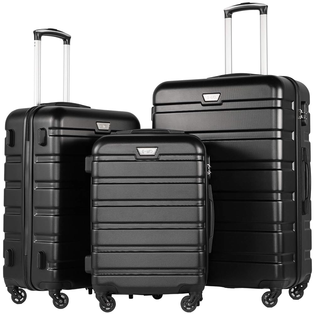 Coolife Lightweight 3 Piece Suitcase Set