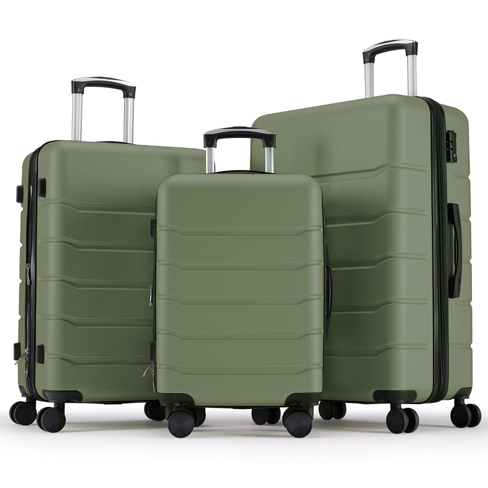 OLIXIS Expandable 3 Piece Luggage Set