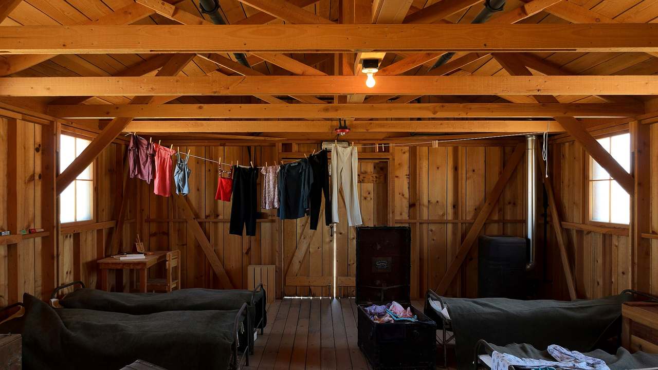 Camp site and mountains