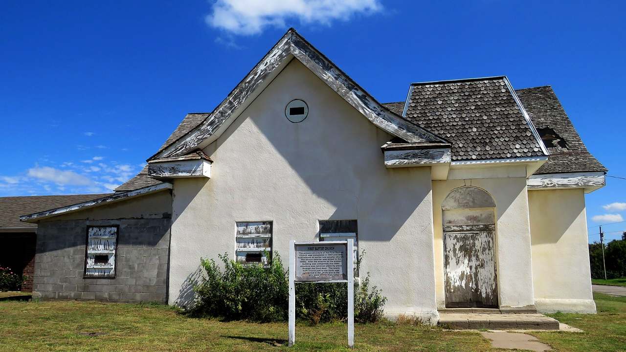 Historic prairie town buildings