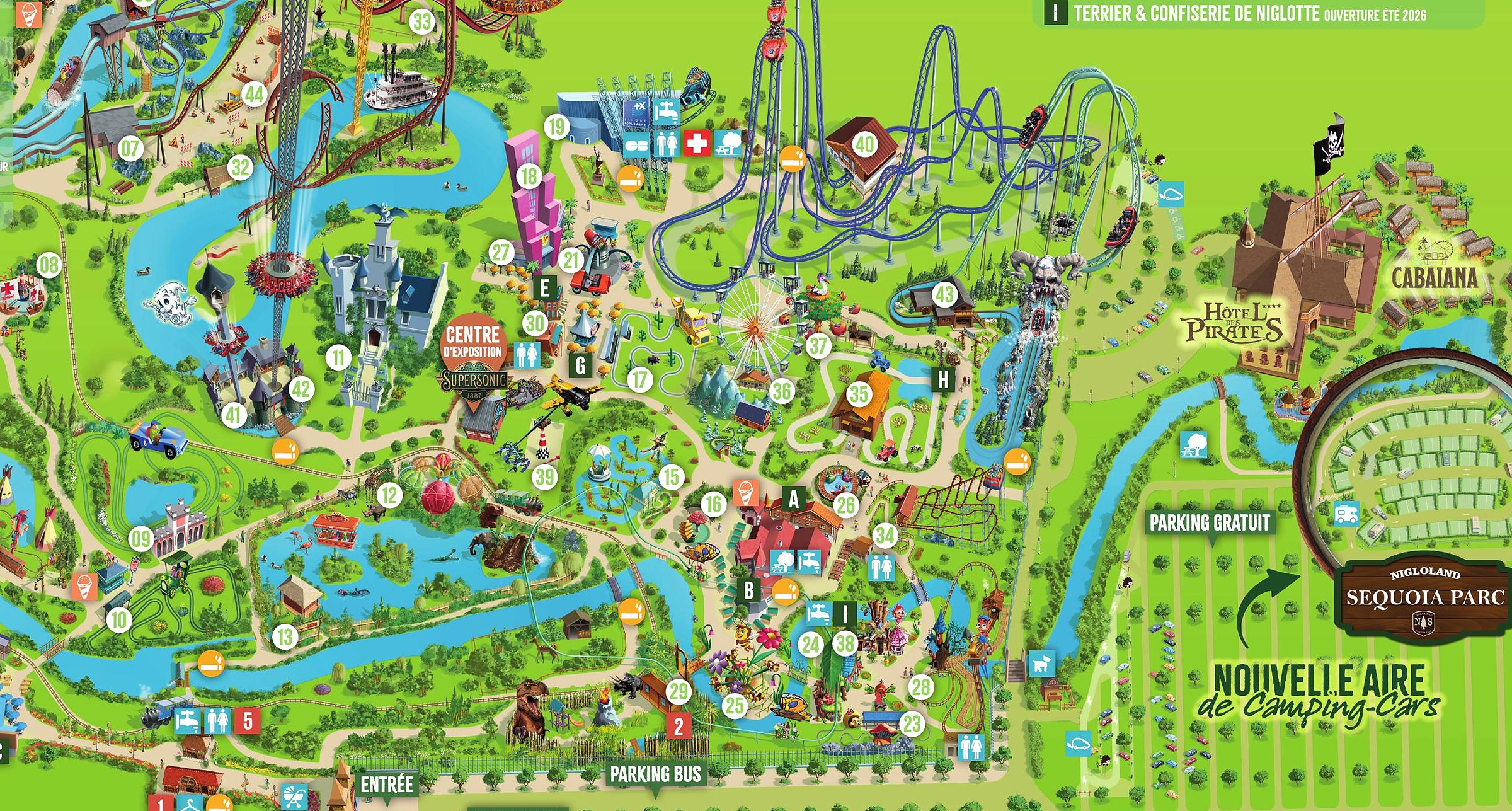 Official Nigloland park map for 2026