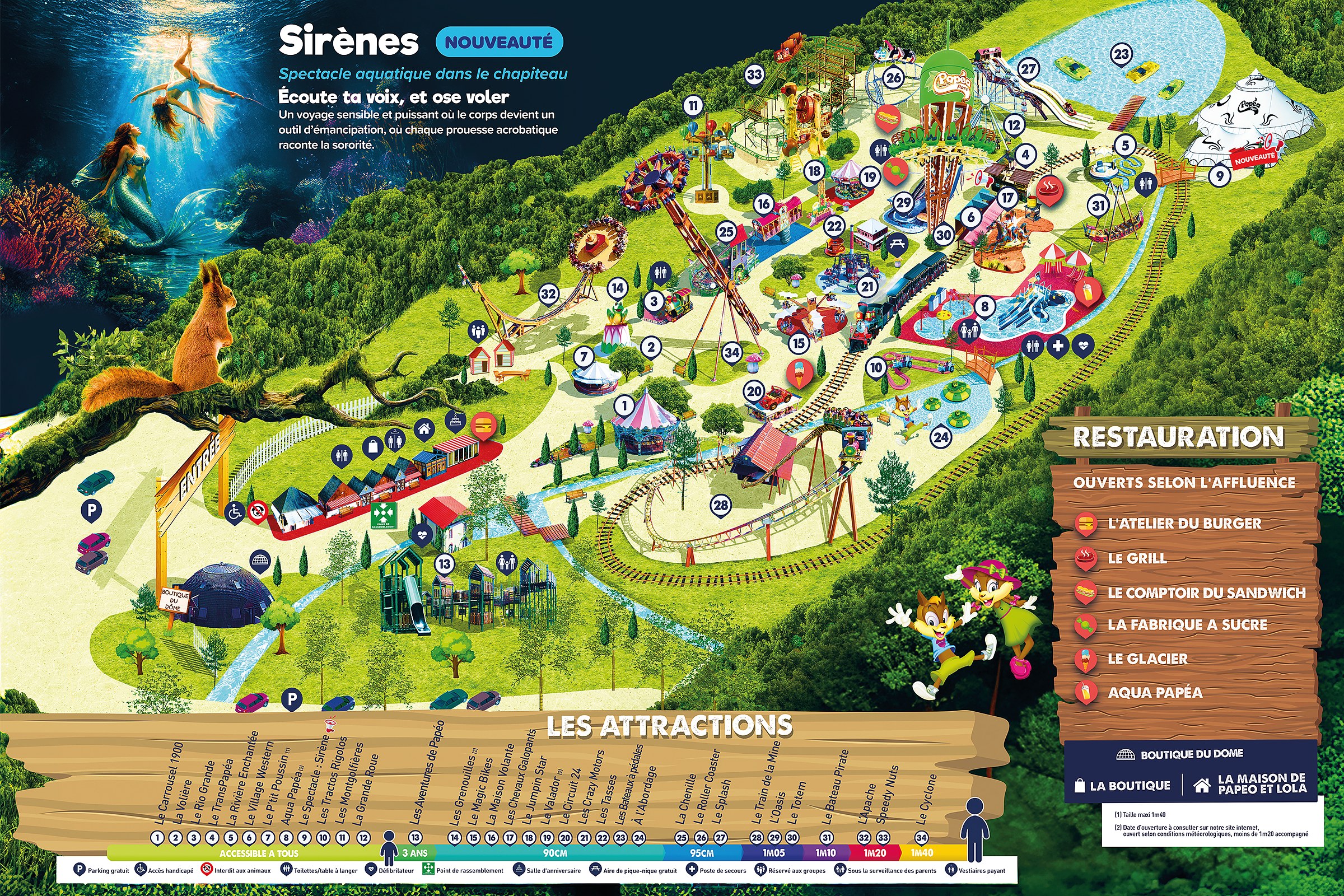 Official Papea Parc park map for 2026