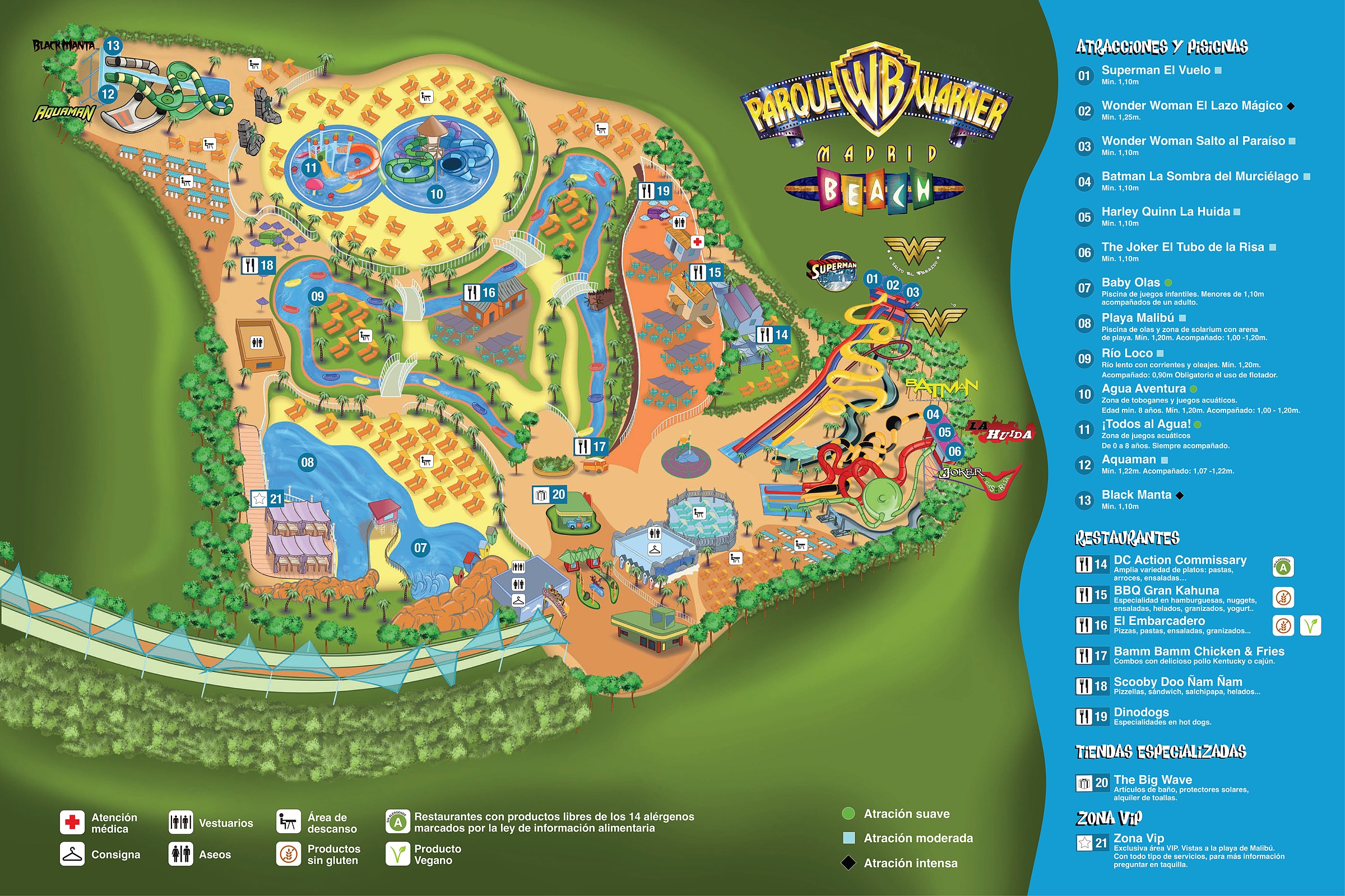 Official Parque Warner Beach park map for 2026