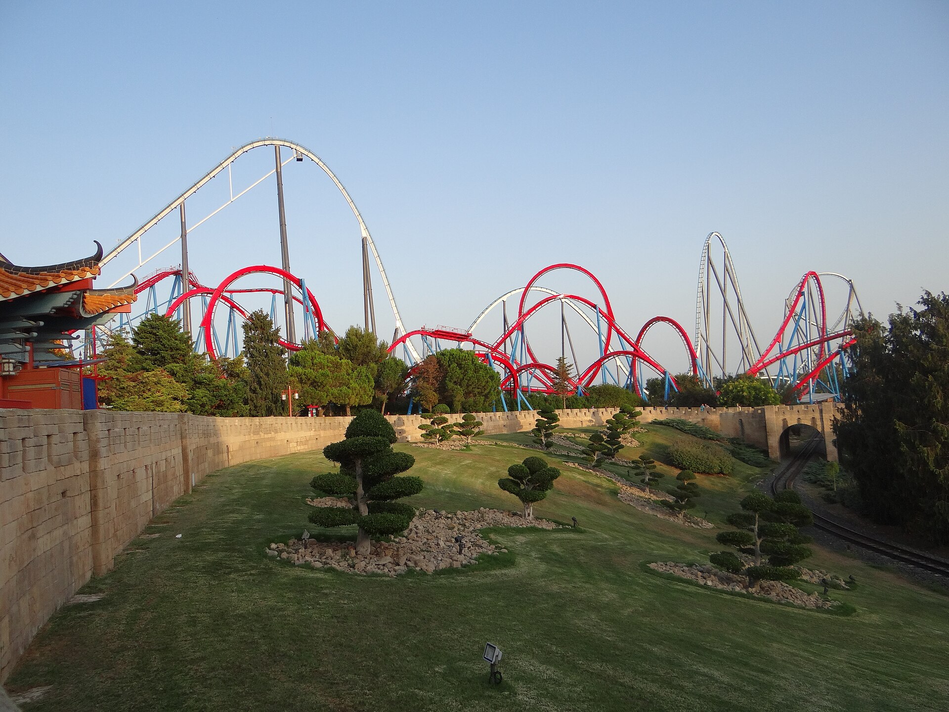 Dragon Khan and Shambhala at PortAventura Park in Salou, Spain