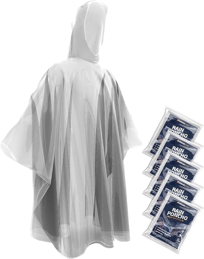 Hagon PRO Disposable Rain Ponchos 5 Pack