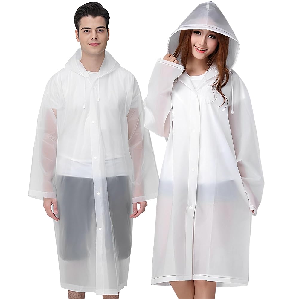 Cosowe Reusable Rain Ponchos 2 Pack