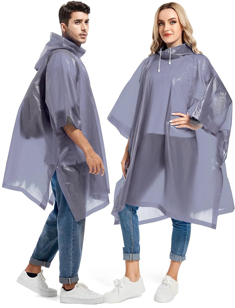 Borogo Reusable Rain Ponchos 2 Pack