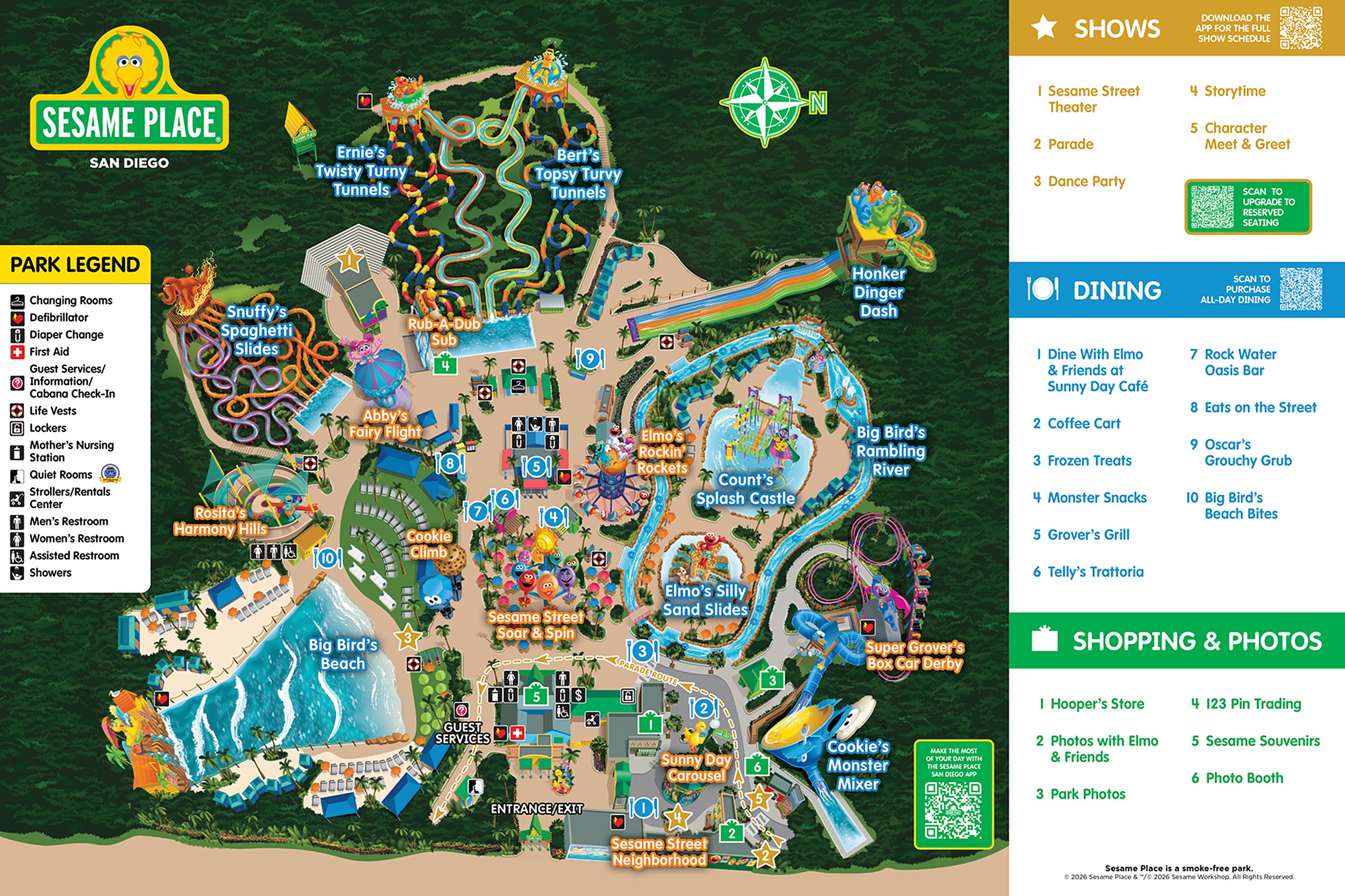 Official Sesame Place San Diego park map for 2026