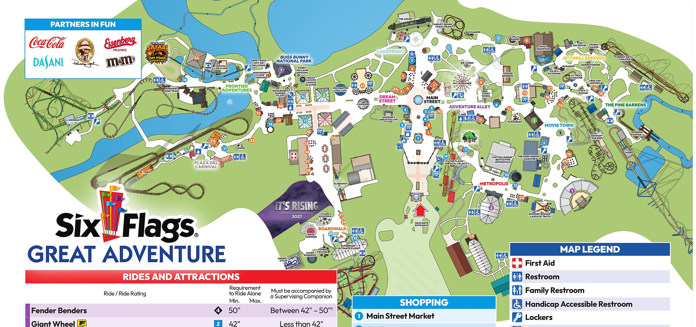 Six Flags Great Adventure Park Map 2026: Printable PDF, Areas, and