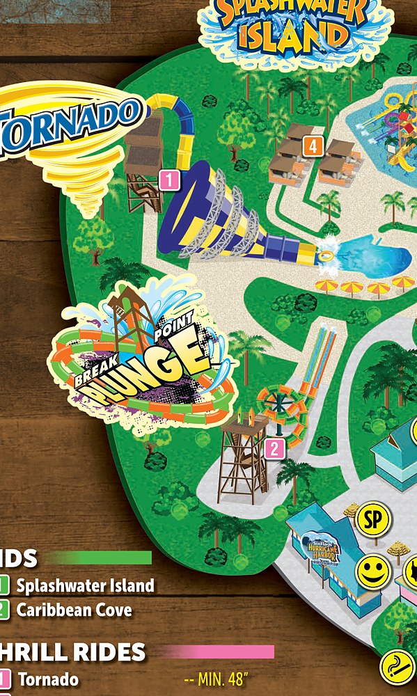 Map detail of the Tornado at Hurricane Harbor Concord
