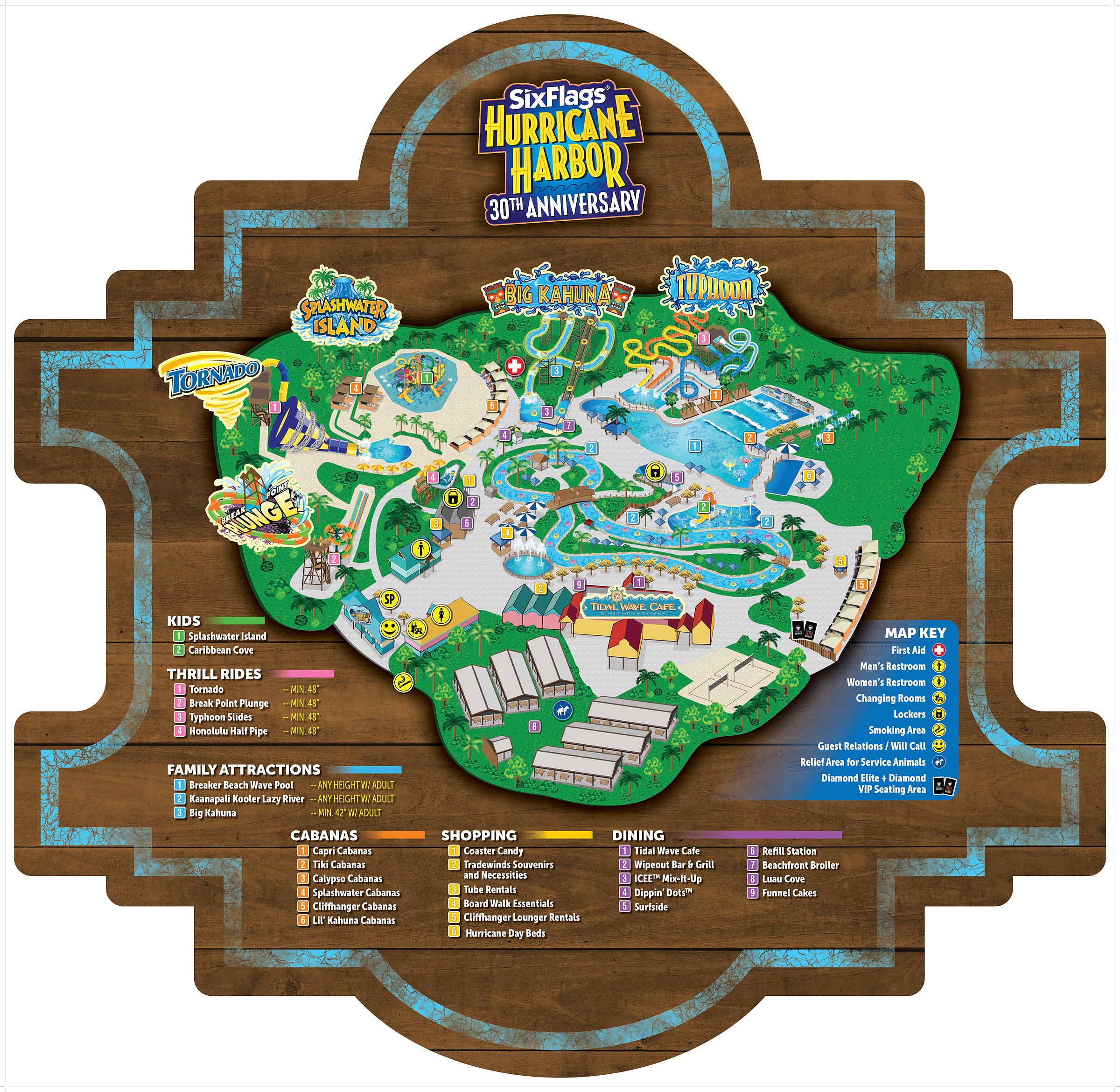 Six Flags Hurricane Harbor Concord Park Map 2026