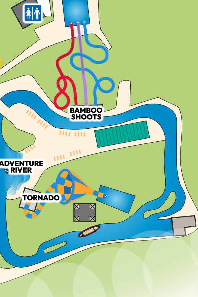 Map detail of Bamboo Shoots at Six Flags Hurricane Harbor Lake George